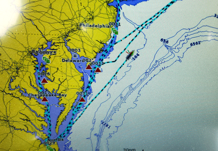 vessel track off Jersey Shoret